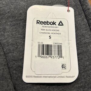 Reebok Sleeveless Hoodie Charcoal Heather Men’s Pockets Size Small Chest 34-36”